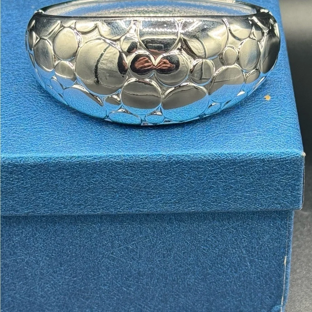 NIB Silver-tone Textured Bangle Bracelet